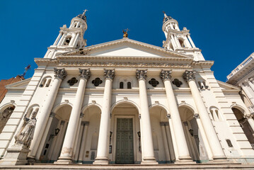Exterior arcade of the Cathedral of Our Lady of the Rosary (Catedral Metropolitana de Parana) in Parana, Entre Rios, Argentina, South America