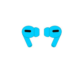 Wireless headphones vector illustration on white background