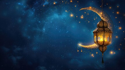 Eid al-fitr and the divine essence of Ramadan: a joyous Islamic Lent-Eid feast, inspired by Prophet Muhammad, illuminated by crescent moon, uniting families in prayer, tradition, festive spirituality - obrazy, fototapety, plakaty