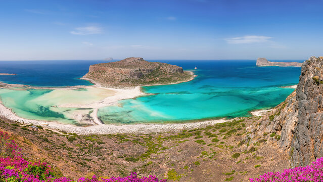 A view of Balos Beach in Crete, Greece