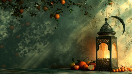 Eid al-fitr and the divine essence of Ramadan: a joyous Islamic Lent-Eid feast, inspired by Prophet Muhammad, illuminated by crescent moon, uniting families in prayer, tradition, festive spirituality
