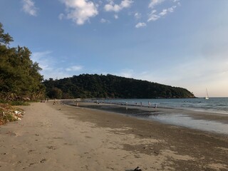 Beach in Thailand with moutain