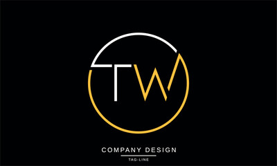 TW, WT, Abstract Letters Logo Monogram