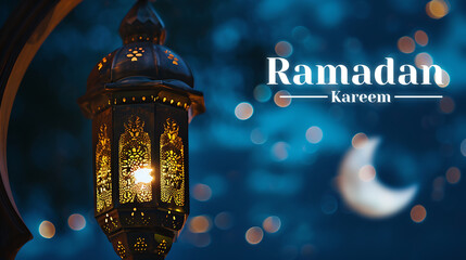 ramadan kareem background with lamp