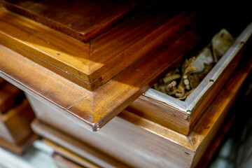 Coffin in Nyamata Genocide Memorial Center, Nyamata, Rwanda
