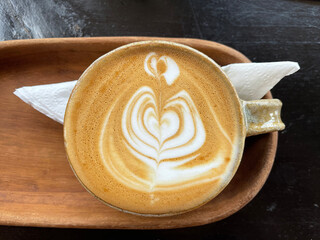 Coffee with milk served in a Kigali restaurant, Rwanda