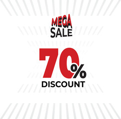 fully editable mega sale discount banner post for social media