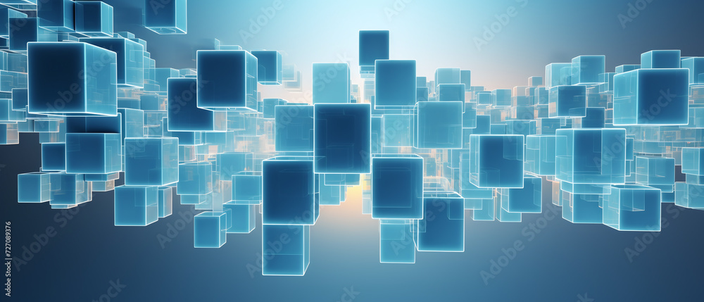 Wall mural Abstract cubes background, dynamic minimalistic background. - Wall murals