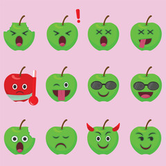 Apple emoji faces with cute expressions for social media