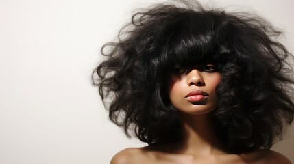 Naklejka premium woman with curly hair