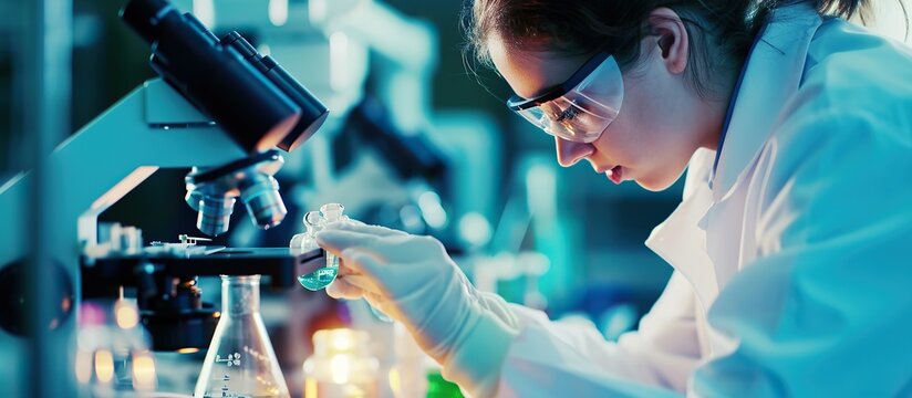 Biomedical engineers are working in the laboratory