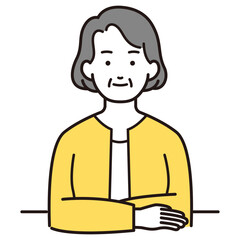 椅子に座るおばあさんイラスト