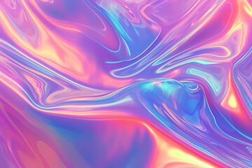 Obraz premium Holographic Neon background ,Colorful psychedelic Abstract. Pastel color waves for Background