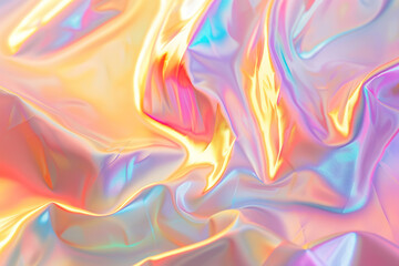 Naklejka premium Holographic Neon background ,Colorful psychedelic Abstract. Pastel color waves for Background