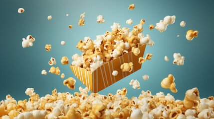 Flying delicious popcorn cut out