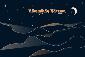 desert scenery during the moonlit days of Ramadan Kareem 1445 Hijri 2024