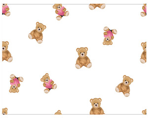 love message design with hand drawn design teddy bear