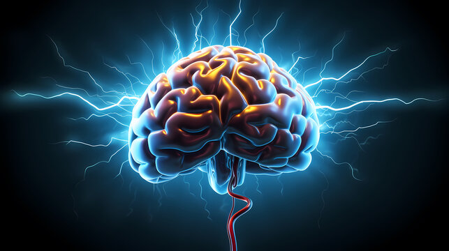 Abstract human brain or light bulb, creative PPT background