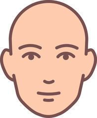 Human head icon in line and fill style.