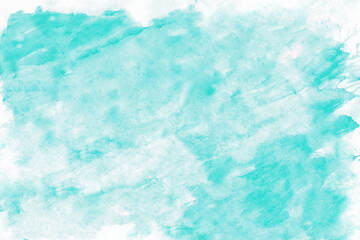 Fototapeta na wymiar Blue watercolor abstract background. Watercolor turquoise background. Abstract blue texture.
