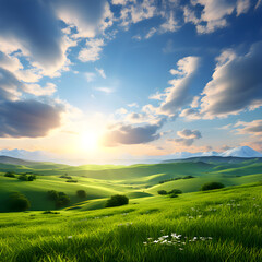 field and blue sky