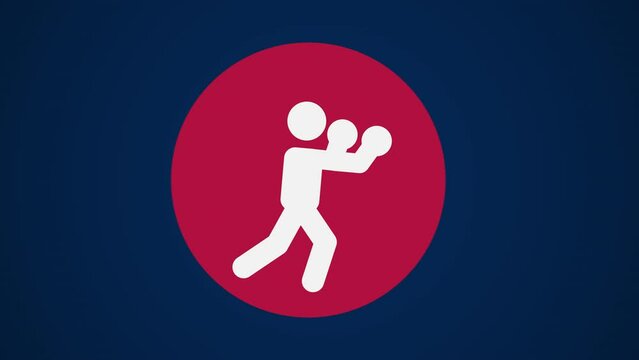 Pictograma de los Juegos Ol&iacute;mpicos de lado izquierda con el deporte boxeo en fondo azul sin texto. 