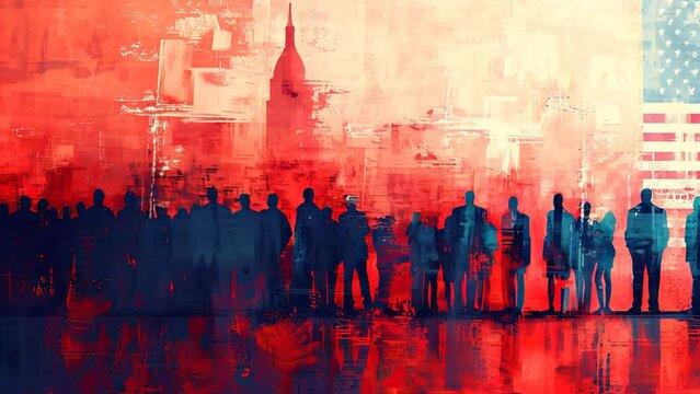 Conservative Convocation: A Gathering of Republican Supporters in a Campaign Event. Vector.