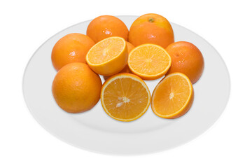 oranges on a white plate