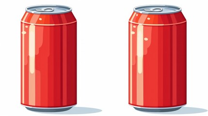 red tin cans on white background