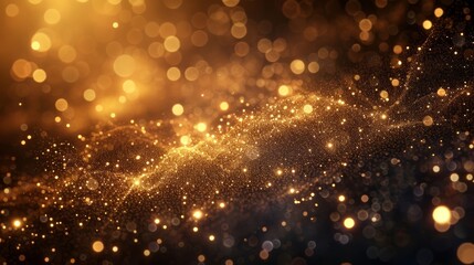 Fototapeta na wymiar Gleaming golden sparks suspended in a rich, shimmering background, evoking celestial beauty.