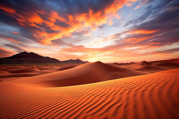 Fototapeta na wymiar sunset in the barren.