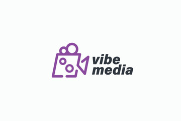 Film media shutter multimedia production vector logo