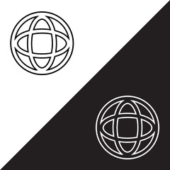 Globe icon vector. Website icon sign symbol in trendy flat style. Planet vector icon illustration isolated on white and black background