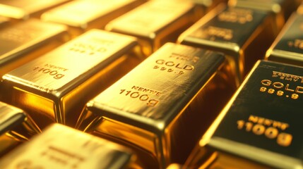 Precious shiny gold bars