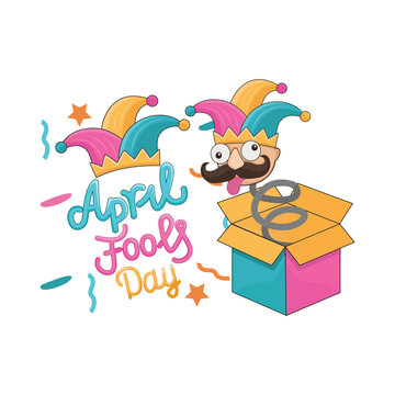 jack in the box toy fools day illustration