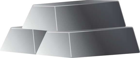 Illustration of two stacks of simple silver bars