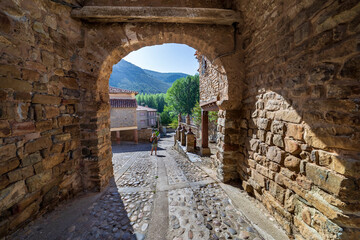 Historical Gate of the River in Yanguas. Soria. Spain. Europe. - obrazy, fototapety, plakaty