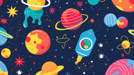 Playful Scientific Concept Illustration for Kids. Exploring the Wonders of Education and Discovery with Colorful Creativity
