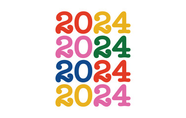 2024 Text Color Effect vector illustration 
