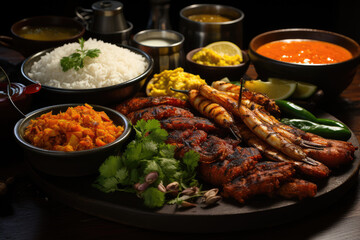 Fototapeta premium Cassava Brazilian Food on a Plate extreme closeup. Generative AI