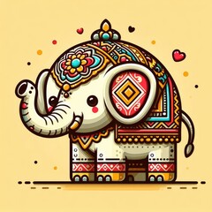 colorful elephant cartoon illustration