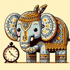 colorful elephant cartoon illustration