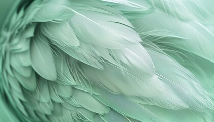 Velvety Pastel Green Goose Feathers: A Serene and Cozy Texture Symphony