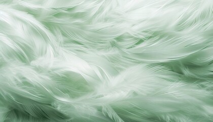 Whispers of Serenity: A Pastel Green Goose Feather Tapestry