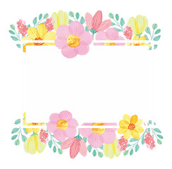 Lovely watercolor floral frame