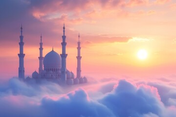 domes and minarets showcasing intricate with clouds - obrazy, fototapety, plakaty