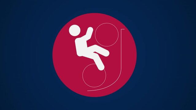 Pictograma de los Juegos Ol&iacute;mpicos de lado izquierda con el deporte ciclismo bmx freestye en fondo azul sin texto. 