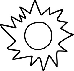 Set of hand drawn sun icons. Doodle style