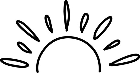 Fototapeta premium Set of hand drawn sun icons. Doodle style