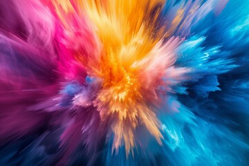 Explosion of colored powder on black background